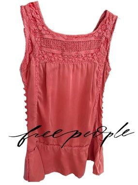 Free People Tunic Tank Embroidered